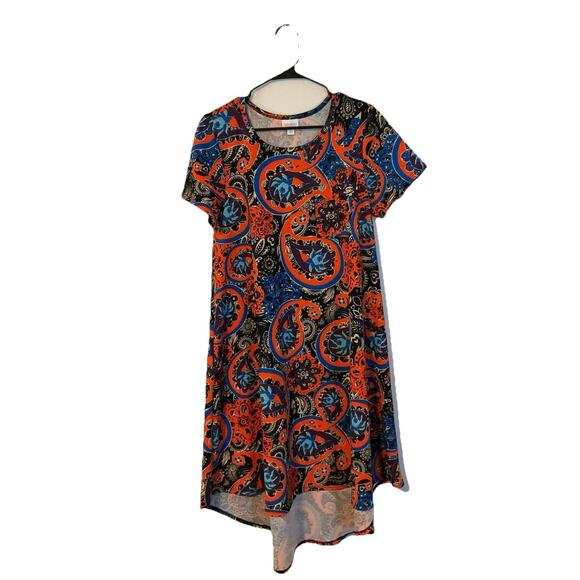 LuLaRoe Women's Carly Hi Low Shift Dress Multicolor, Short Sleeve, Size Medium - Picture 1 of 2